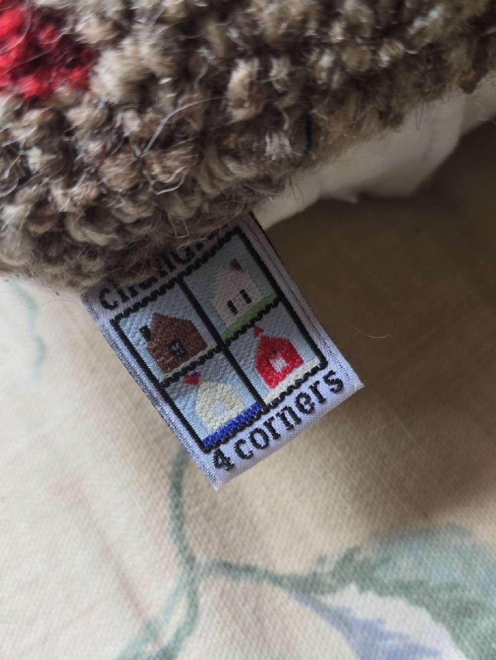 Chandler Four Corners Wool Hooked Dog Pillow 12x6 - Picture 3 of 5